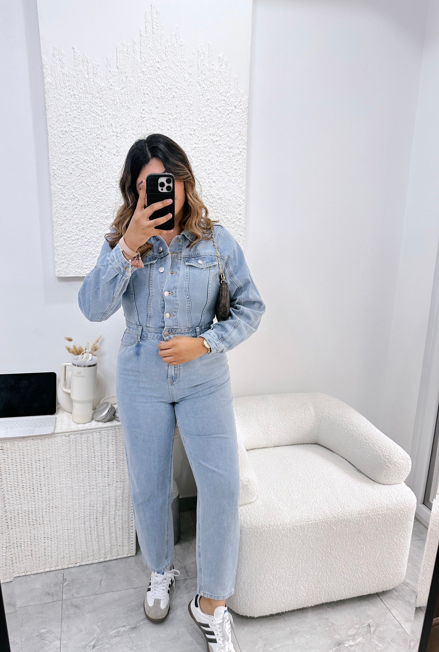 Denim jumsuit bellooo🤌🏼🤍