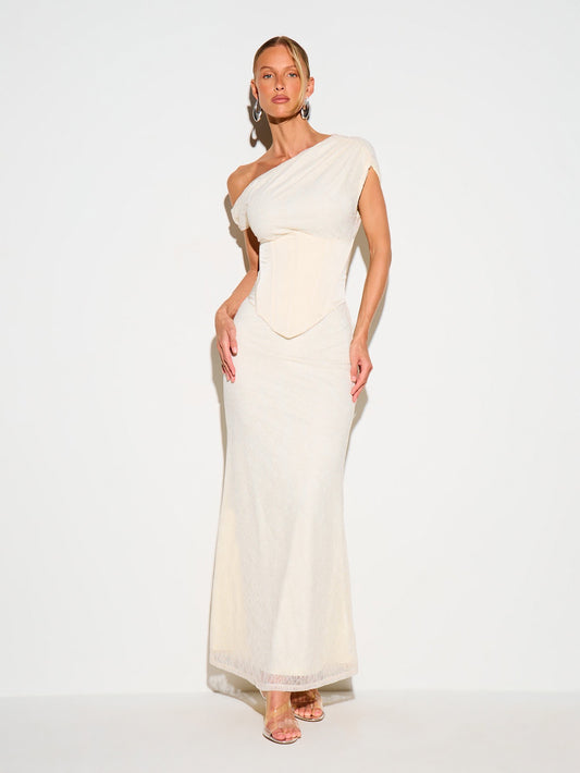 Vestido Blanco Asimétrico con corset