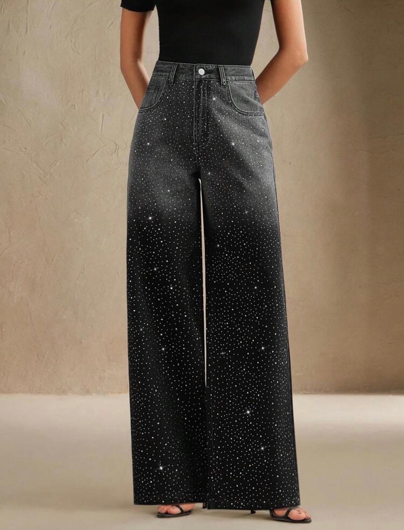 Denim negro con brillos 🖤✨