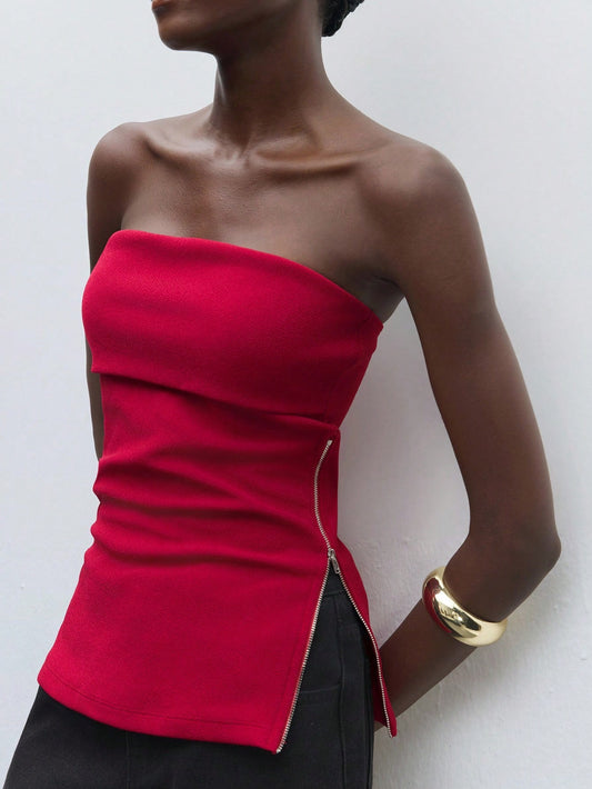 Red Strapple Top