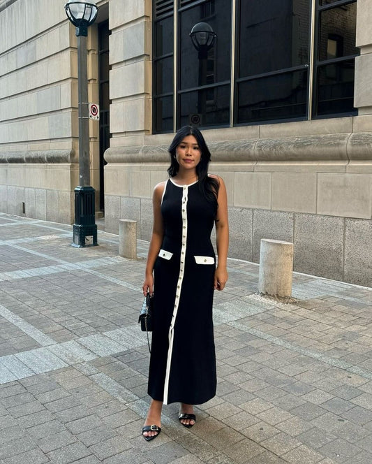 Dress blanco con negro🖤