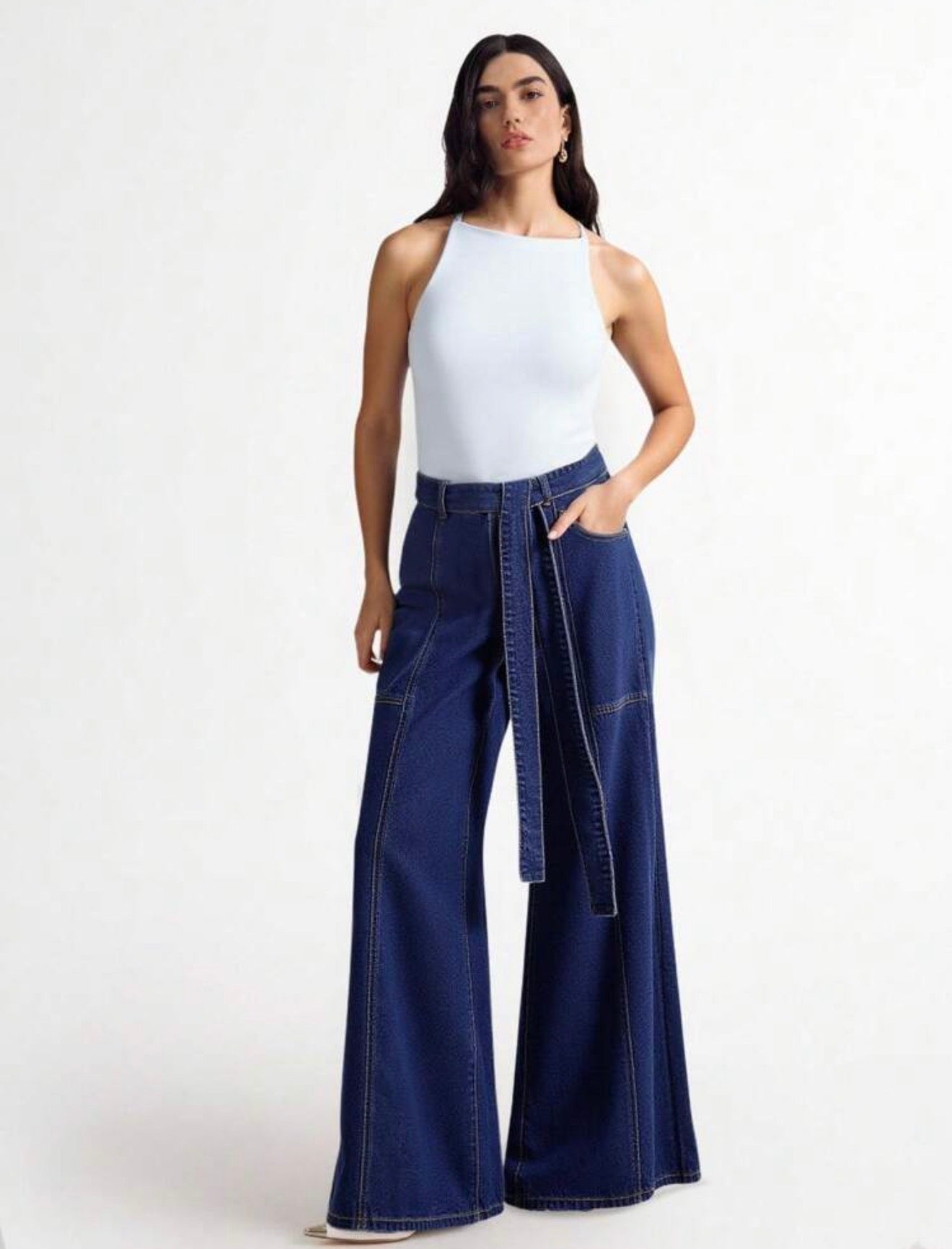 Denim Palazzo Pants