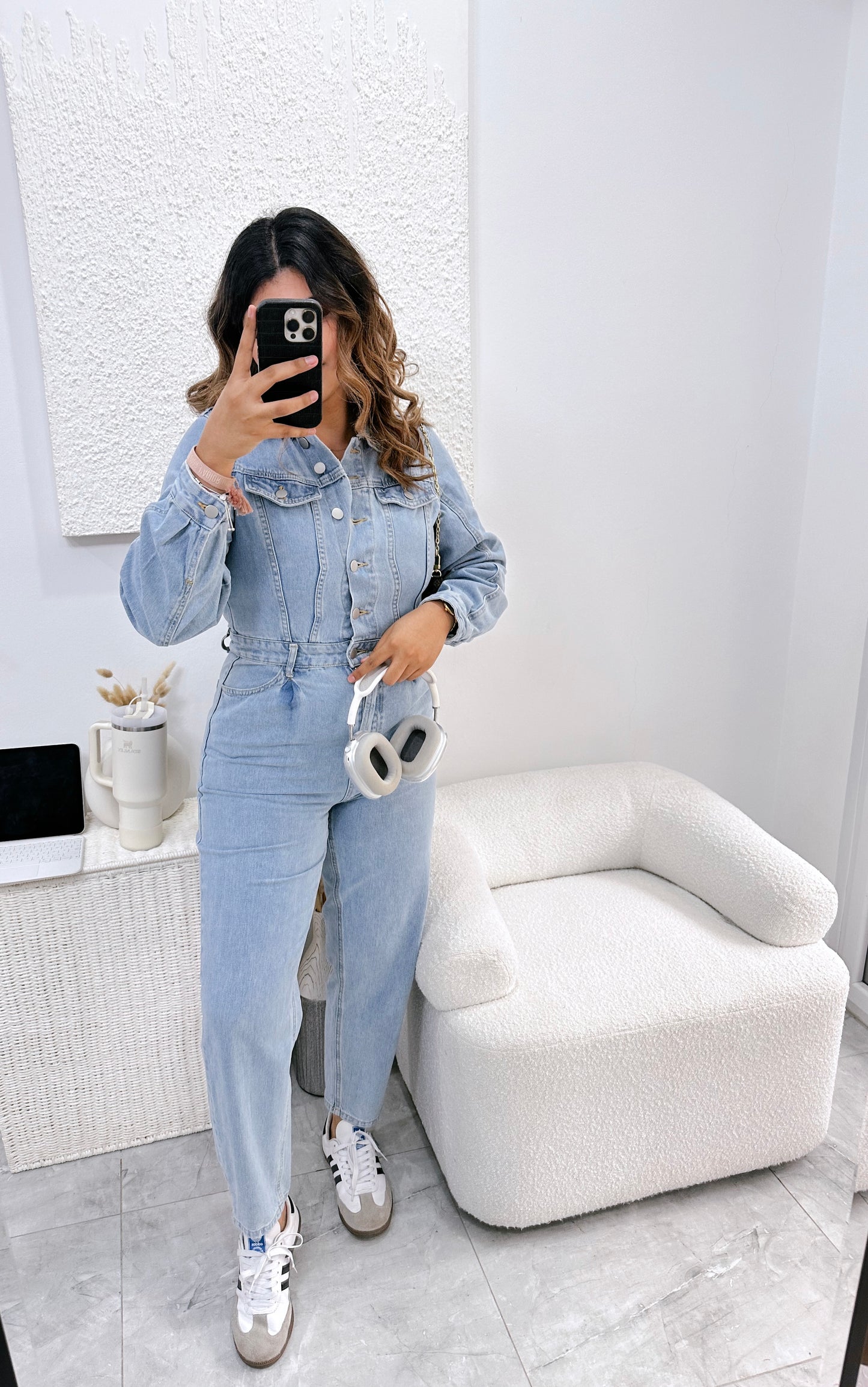 Denim jumsuit bellooo🤌🏼🤍