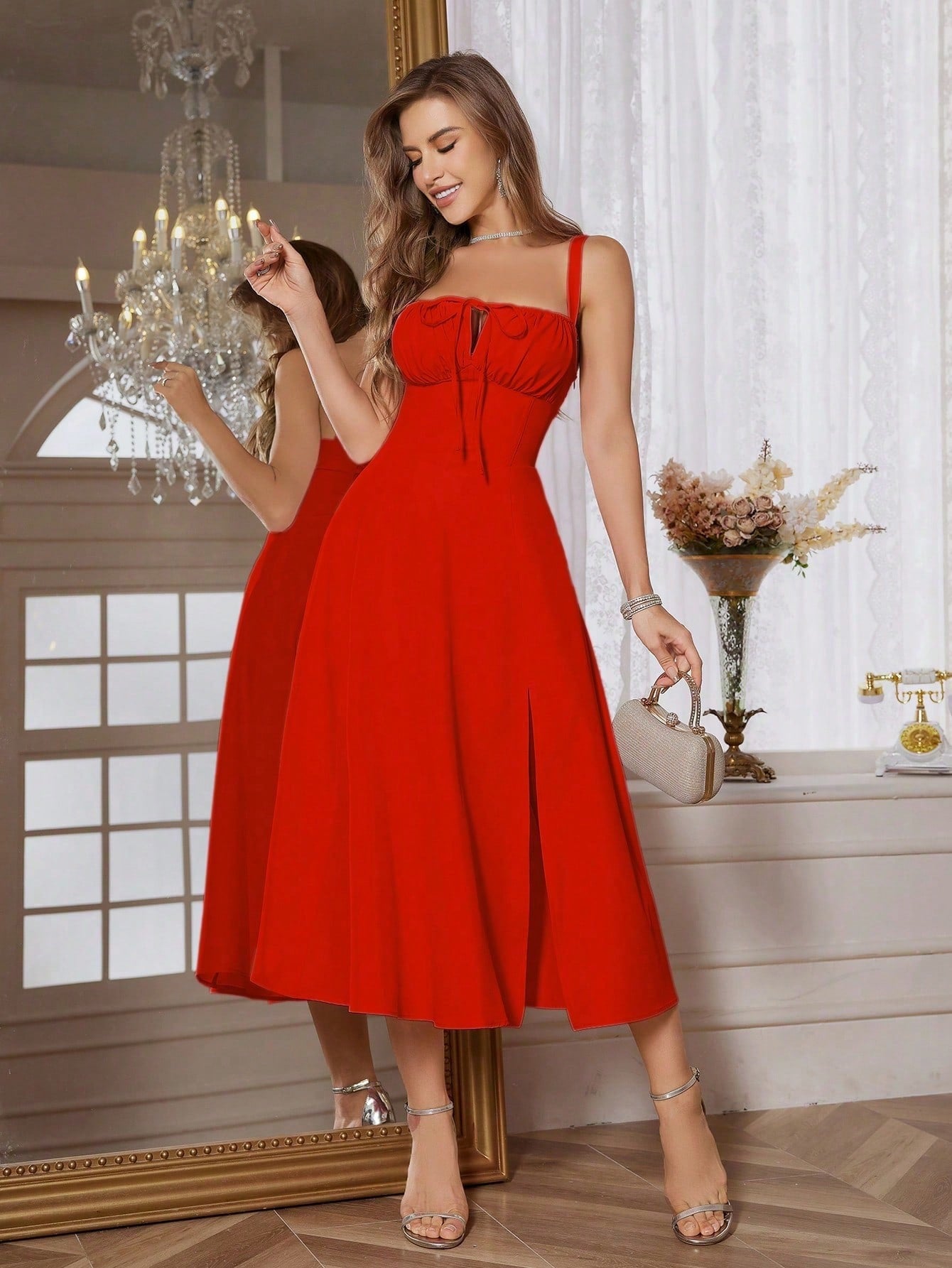 Vestido Rojo ❤️ Corset Atrás