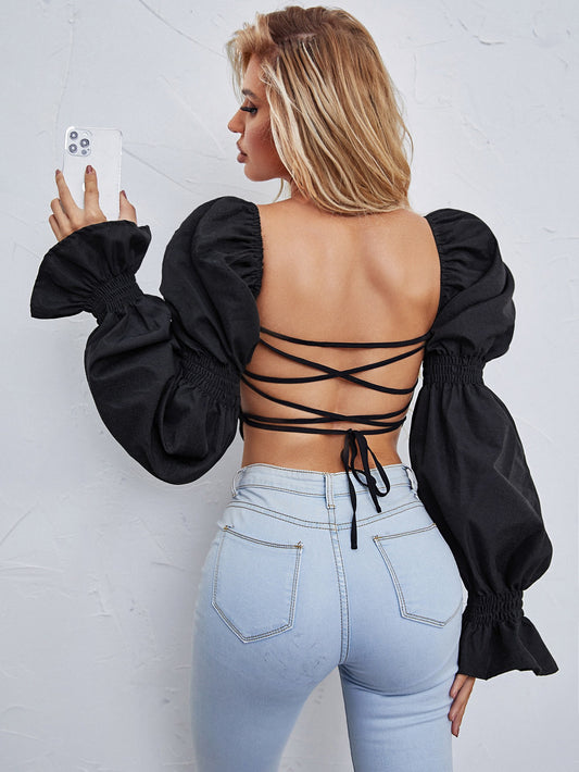 Black Puff Top