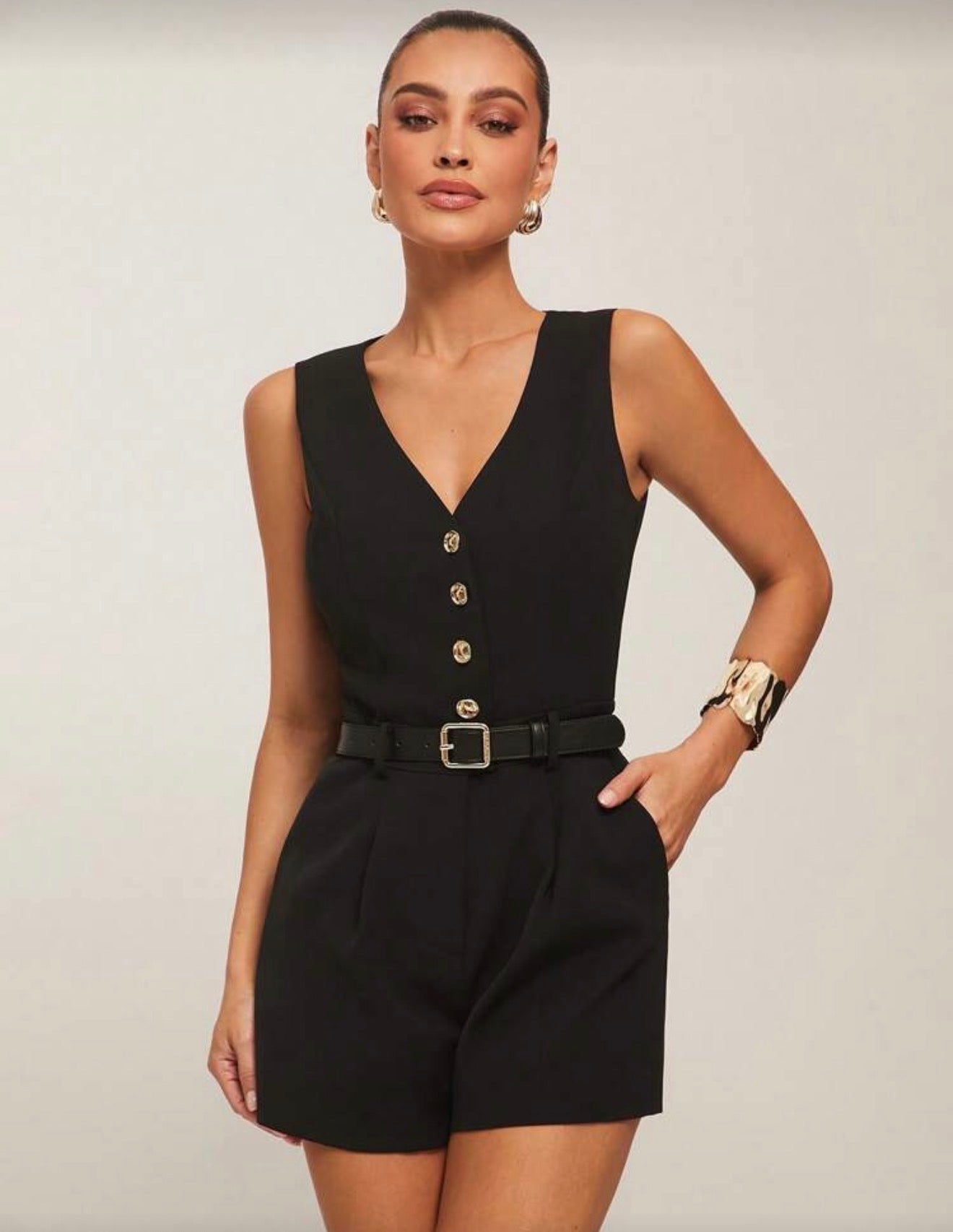 Jumpsuit negra con cinturón 🖤