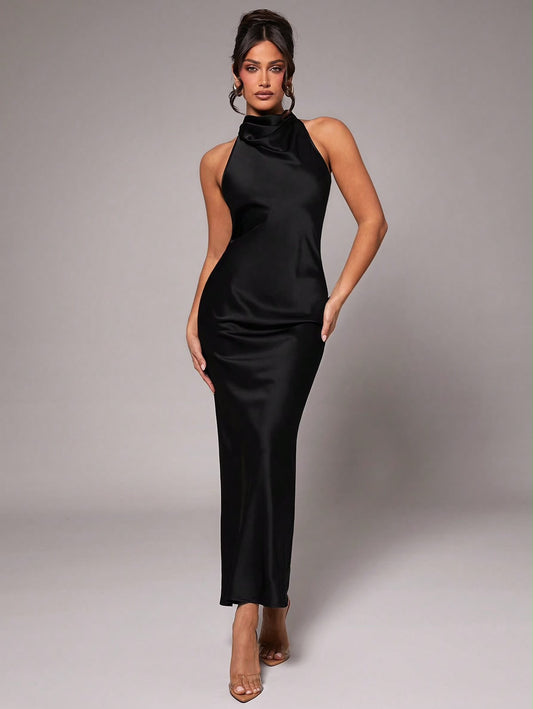Dress Black Satin